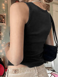 Heart Rhinestone Rib Crop Tank Top- Outfit