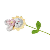 Zingj Woven Rabbit Head Sunflower Sunflower Wool Knitting Flowers Send Bestie Imitation Bouquet Finished
