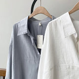 Minimalist Loose White Shirts for Women Turn-down Collar Solid Female Shirts Tops 2020 Spring Summer