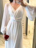 Women Spring Women Maxi Robe Elegant Ladies Long Lantern Sleeve Fashion Vestdios Female Party High Waist