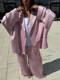 Minimalist Loose Suit Suit Women's Waist Design Loose Bun Shape Low Saturation Color Pressure-Free