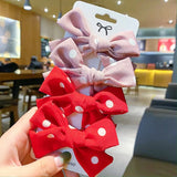 Pcs/set Cotton Dot Printed Hair Clips For Cute Girls Plaid Bowknots Boutique Barrettes Kids Hair Accessories Hairpins 2020