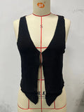 Zingj Round Collar Sexy Vest Women's Summer New Style Sleeveless Hot Girls Knit Top Cardigan-Outfit