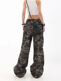 Zingj Camouflage Cargo Pants Female Fall High Street Hip Hop Loose Straight Tube Mop The Floor Feeling Casual Long Pants