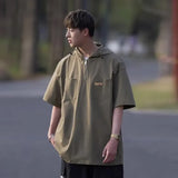 Five-Sleeve Fashion Men's Trend Literature And Art Harajuku Summer New Temperament Round Collar Standard Youth Fashion