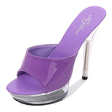 Zingj Leather 13Cm15cm Special High Heels With Sexy Waterproof Platform Hate Day Superb High Slippers Female