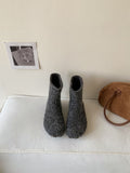 ~ Increase In Height ~ French Boken Wool Boots Women's Boots New Cotton Boots In Autumn And Winter