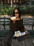 Long Sleeve Off Shoulder Sweater-Outfit