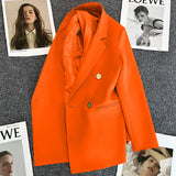 Zingj Suit Jacket Female 2024 Spring And Autumn Double-Breasted Green Suit Temperament Show Thin Web Celebrity Fried Street Clothes