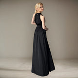 Temperament Noble Black Dress Light Luxury Sleeveless Famous Dating Long Dress Birthday
