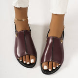 Toe Buckle Large-Size Sandals Women Metal Buckle Type Fish Mouth Beach Cold