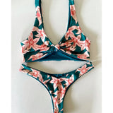 Bikini Set Women Swimwear Push Up Swimsuit Top Solid Bottom Print Brazilian Biquini Bathing Suit Swim Wear
