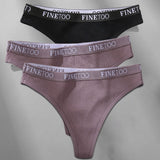3PCS/Set M-XL Women's Thong Cotton Female Underpants Letter Waist Underwear Sexy Women's Panties Lingerie Thongs