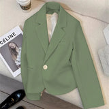 Zingj And Autumn New Fashion Small Web Celebrity Fried Street White Short Suit Jacket Female Simple All-Match Niche