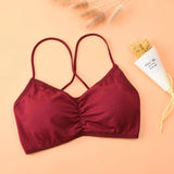 Teenage Girls Seamless Cross Beauty Back Bottom Wrapped Chest Sexy Tube Top No Steel Ring Anti-glare Girl
