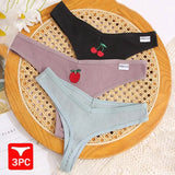 Embroidery Cotton G-String Women's Panties Underwear Female Panties For Women Low Rise Comfortable Thongs Woman