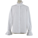 Women 2 Piece Set Dress New 2020 Summer White Ruffles Stand Collar Blouse Top + Gray Sleeveless Notched Collar Pencil Skirt