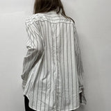 Vintage Striped Loose Long Sleeve BlouseOutfit