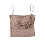 Zingj Trend Women's Pure Color Spicy Girls' Casual Blouse Sexy Slim With Chest Cushion Short Style Navel