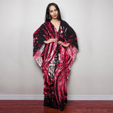 Print Deep V-neck Dress Batwing Sleeve Long Dresses Women 2022 Summer Dress Beachwear Bohemian Women Kaftan