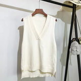 knitted vest women's sweater autumn and winter new Korean loose wild sweater vest sleeveless