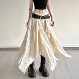 Design Sense Irregular Half Dress Girl Summer Long Babes Personality Street Solid Color Lace Skirt