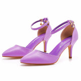 Cm Large-Size Sandals Fine-Heeled Pointed Sandals White Pointed Shoes Women's High Heels Wedding