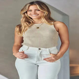 Zingj Knit Vest Female 2024 Summer New Solid Color Slim Inner Matching Top-Outfit
