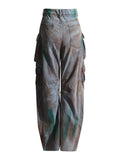Zingj New Fashion Loose Multi-Pocket Heavy Industry Graffiti Overalls Jeans Trousers