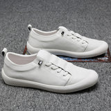 Zingj New Leather Bean Shoes For Men's Casual Driving Shoes Soft Sole Fashion Cover Foot Versatile Lazy Shoes