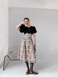 Designer Tops Women 2021 Summer Ruffle Short Sleeve Blouse Elegant Black High Fashion Tops And Blouses