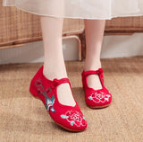 Zingj Embroidered Shoes Ethnic Wind Embroidered Women's Shoes Spring And Autumn Beef Tendon Bottom Women's Single