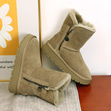Skin Version~Northeast Snow Boots Women 2025 New Winter Mid-Slip Anti-Slip Thick Bottom Plus Velvet Thick Cotton