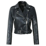 Spring Women Faux Soft Leather Jacket Short Coat Pu Motorcycle Zipper Punk Leather Jacket Black White Green