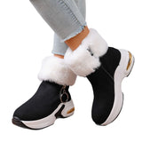 Snow Boots Women Winter New Brushing Short Cylinder Plus Velvet Warms High-Thick Bottoms To Keep Warm Snow Boots