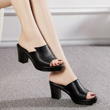 Women Slipper's 2021 Ladies Summer Slippers Genuine Leather Shoes Women High Heels Fashion Summer