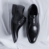 Zingj New Pointed British Simple Business Dress Leather Shoes Men's Lace-Up Casual Gentleman Joker Shoes