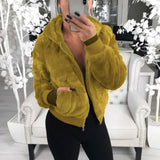 European and American autumn and winter women's hooded rabbit fur faux fur plush jacket