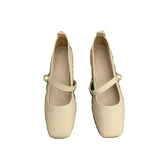 Zingj Head Mary Jane Shoes Women's Shoes 2024 Spring And Autumn New Thick With A Word With French Skirt Temperament Single