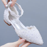 Cm Spring And Summer Flat Hedley Casual Sharp Hollow Sandals Low Heel Shallow Lace Flower Buckle Bridal