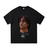 Stars Gather Chao Brand Printed Short-Sleeved T-Shirts, High Street Retro Fashion Trends, Casual Round-Collar And Half-Sleeved