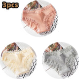 new thread cotton Japanese bow women's underwear solid color breathable waist size girls briefs plus