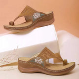 Sandals Women's New 2025 Summer 35-43 Electric Embroidery Clip Toe