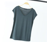 2020 Summer T-Shirt Women Casual Tees Short Sleeve Solid Color Model Tops Korean Clothes camiseta
