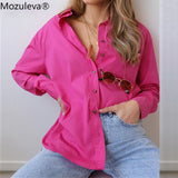 2022 Summer Korean Chic Spring Temperament Light Green Cotton Shirt Women Loose Casual Blouse Turn-down Collar