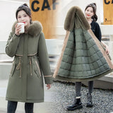 Send To Overcome The 2024 New Female Winter Down Cotton-Padded Jacket Waist And Thick Large Size Liner Can Be Dismantled Cotton-Padded Jacket Coat-Outfit