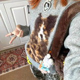 Dog Fuzzy Print Sweatshirt-Outfit