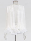 French Famous Style Long-Sleeved Short Dress 2025 New Fashion Transvele Mesh Yarn Sexy Lotus Leaf Side Short Dress