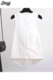 Vests Women Casual Daily Pure Pocket Korean Style Mujer Summer Breathable Stylish Design V-neck All-match Retro