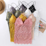 Hollow Out Bralette Solid Beauty Back Lace Underwear Sexy Vest Female Add pad Wireless Bra Seamless Lingerie
